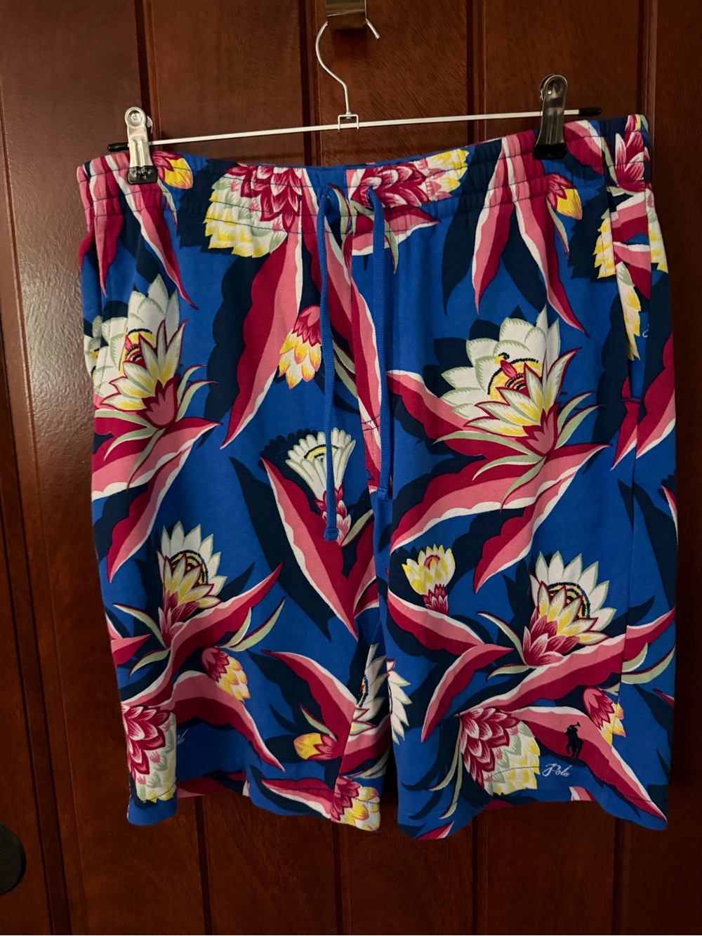 Ralph Lauren polo men's Blue Floral Drawstring Shorts NWT size medium $45